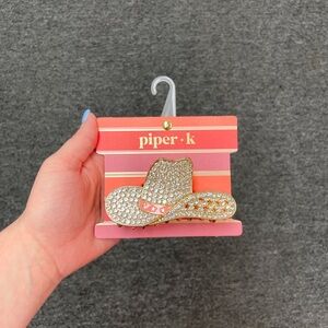 Rhinestone Cowboy Hat Hair Clip- Medium
